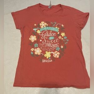 Amazing Grace Kerusso tshirt, women’s small. Coral. Darling! K